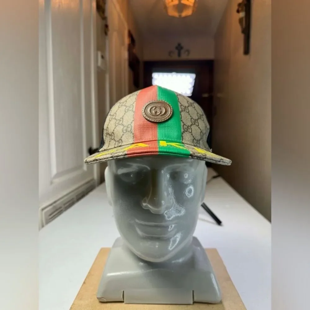 Gucci GG Supreme Monogram Baseball Hat 59 Beige Black